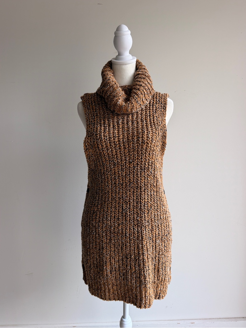 Free People Sleeveless Cowl Neck Knit Tunic - Brown
